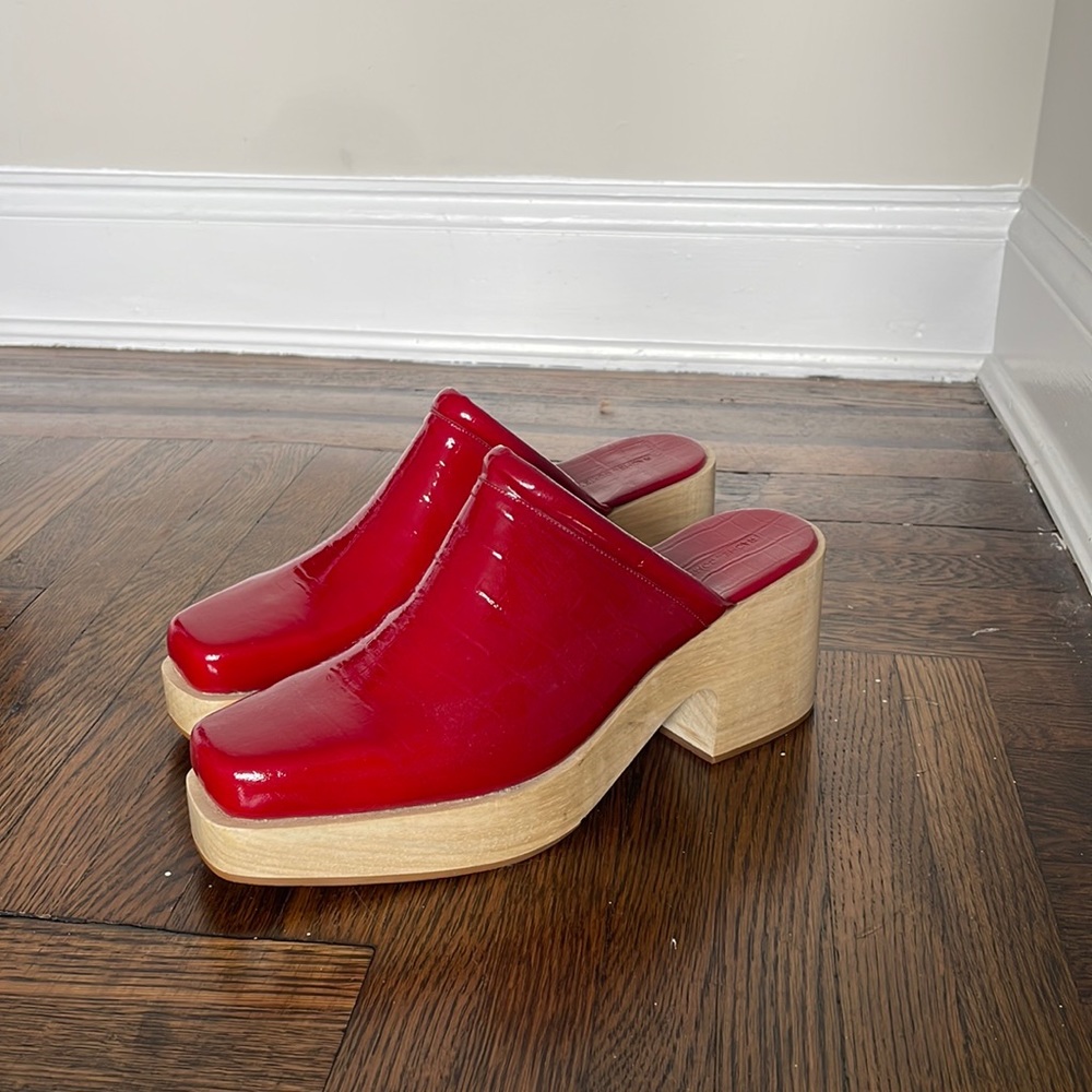 Rachel Comey Red Patent Leather Clogs Size 11